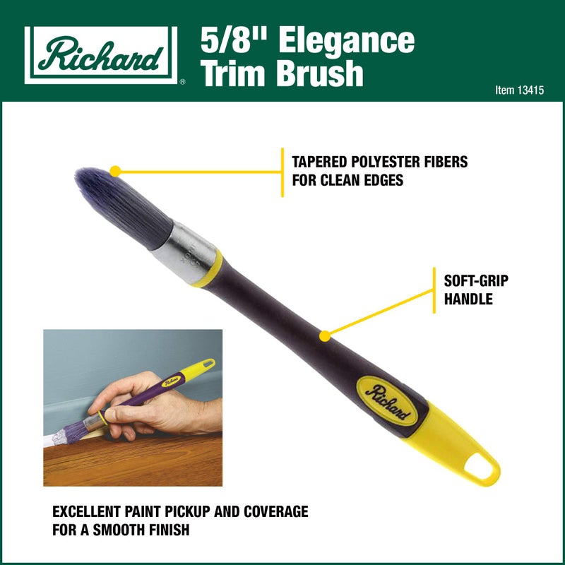 Richard 13415 Elegance Trim Brush with Soft Grip Handle, 5/8" - Image 2